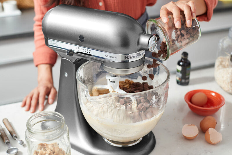 KitchenAid 4,8 L 5KSM185 Artisan Küchenmaschine Beginnerset Artisan Gemüseschneider+Flexirührer