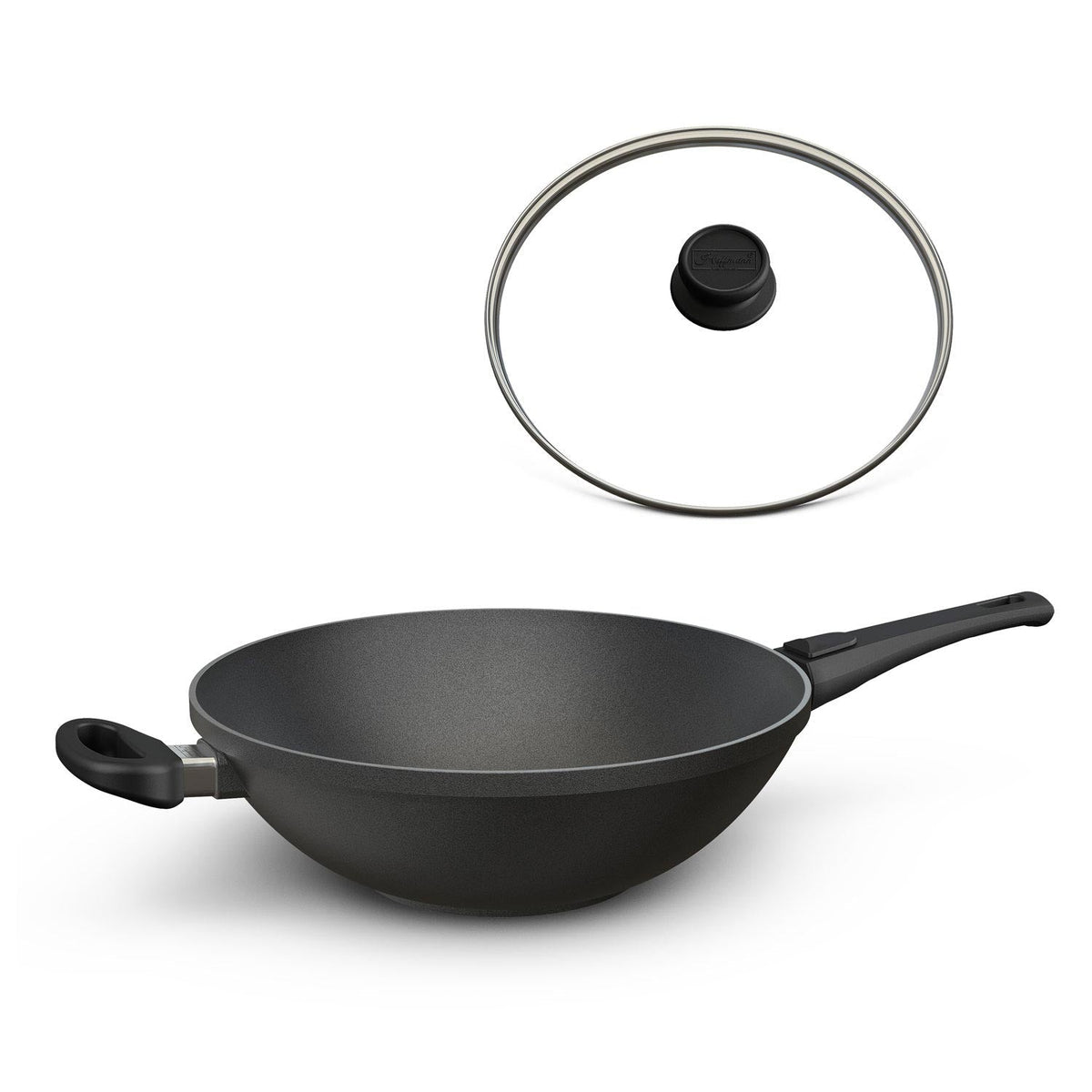 Aluguss Wokpfanne mit abnehmbarem Stiel Ø 32 cm