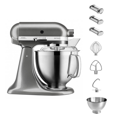 KitchenAid 4,8 L 5KSM185 Artisan Küchenmaschine Pastalover 3er Nudelwalzenset