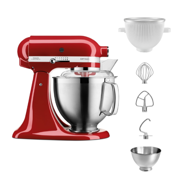 KitchenAid 4,8 L 5KSM185 Artisan Küchenmaschine Icelover Eiszubereiter 5KSMICM