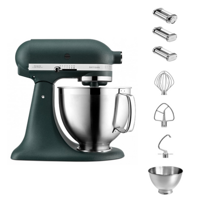 KitchenAid 4,8 L 5KSM185 Artisan Küchenmaschine Pastalover 3er Nudelwalzenset