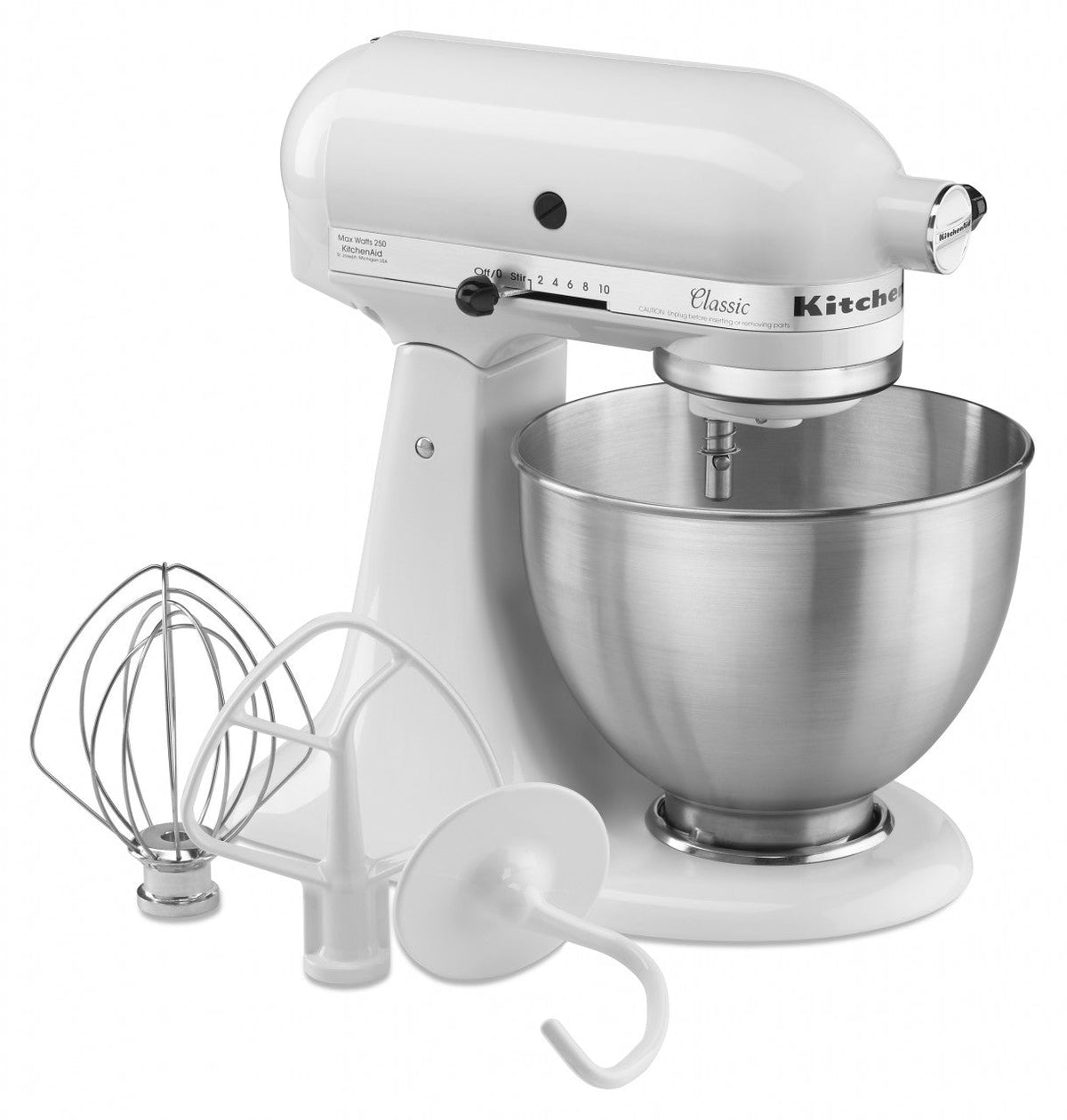 KitchenAid Classic 5K45SS Küchenmaschine 4,3 L Set mit Schüssel und Spritzschutz