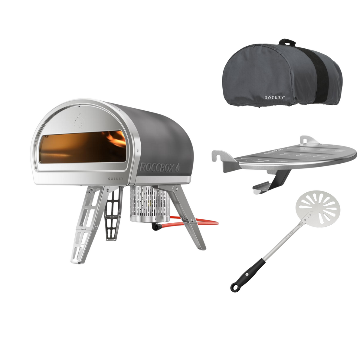 Roccbox Pizzaofen Set mit Abdeckhaube und Zubehör