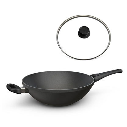 Aluguss Wokpfanne mit abnehmbarem Stiel Ø 32 cm