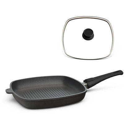 Grillpfanne eckig 28x28 cm I Deckel optional