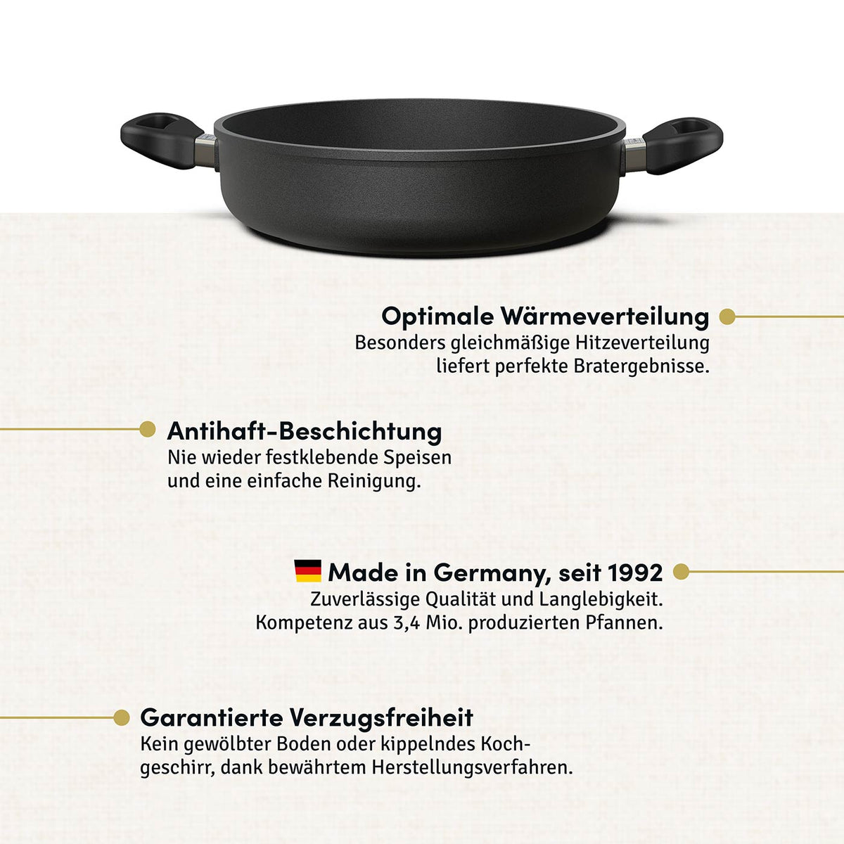 Aluguss Schmorpfanne rund Servierpfanne