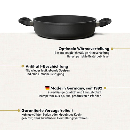 Aluguss Schmorpfanne rund Servierpfanne