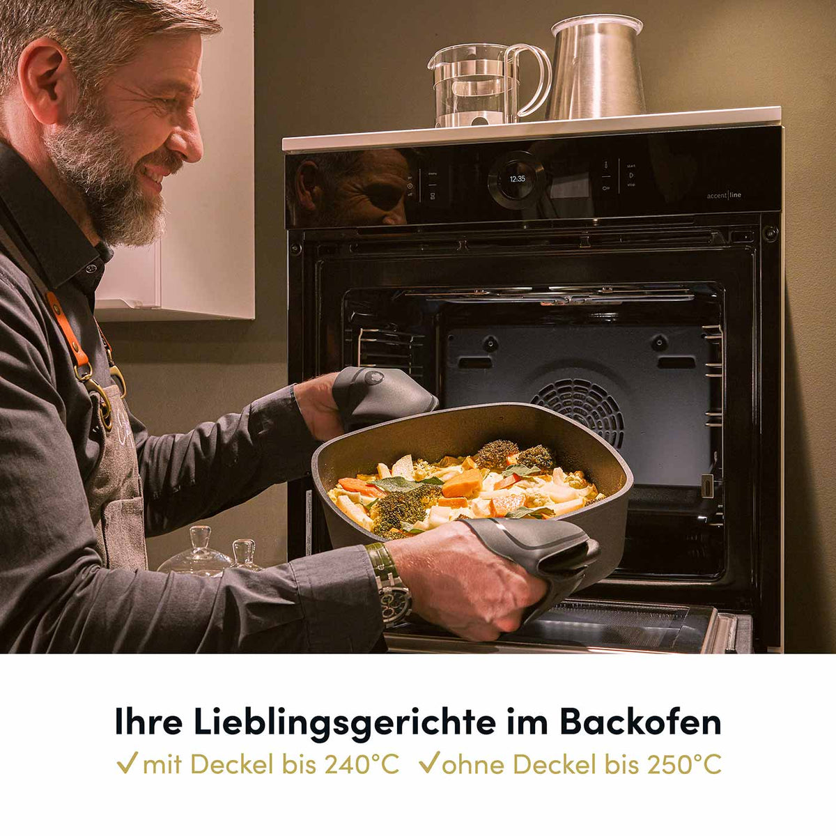 Aluguss Schmorpfanne rund Servierpfanne